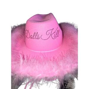 Dolls Kill Rhinestone Logo Cowboy Hat